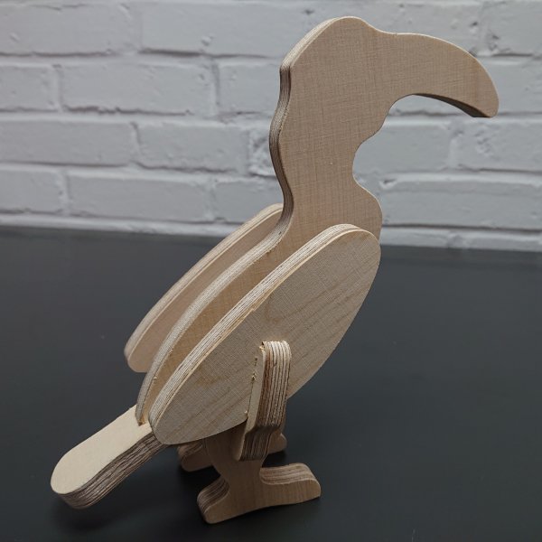 3D Holzbausatz Multiplex Birkenholz Konstruktions-Puzzle Modell Tukan