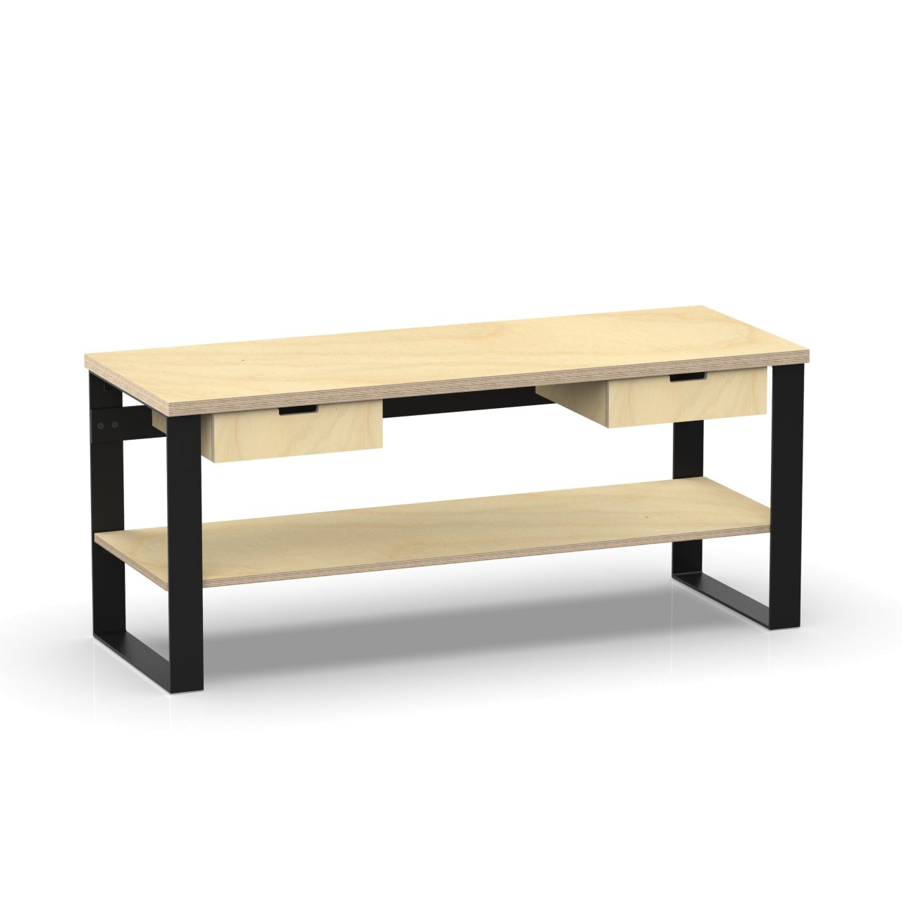 Profi Design Werkbank 2000 x 750 x 850 mm mit 40 mm Arbeitsplatte + Boden mit 2 Schubkästen links & rechts