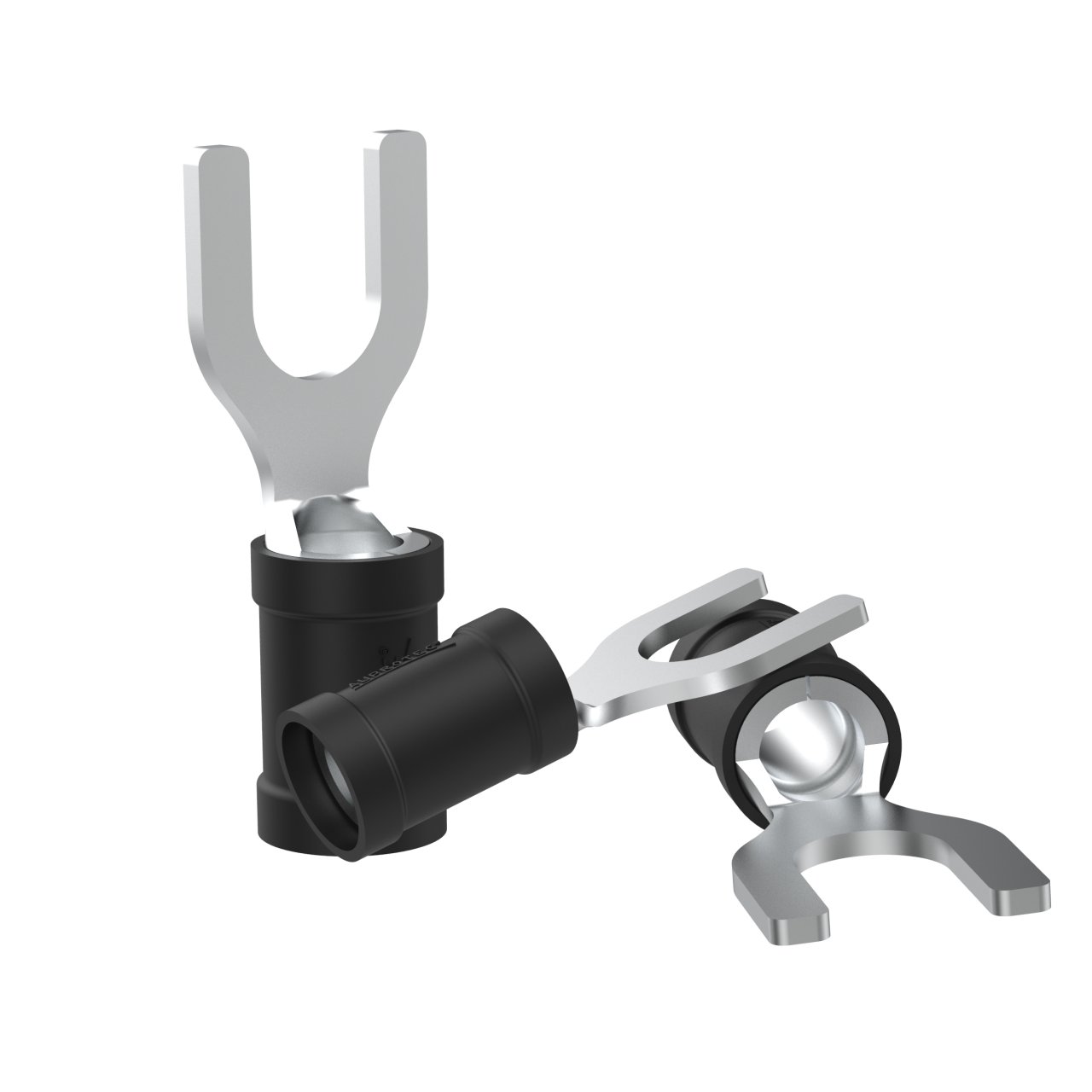 10 Gabelkabelschuhe 2,5-4,0 mm² Loch-Ø M4 Teilisoliert | schwarz | max 37A