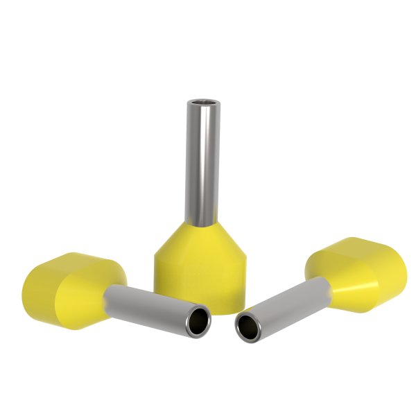 Twin Aderendhülsen 6 mm² isoliert gelb | auprotec.com