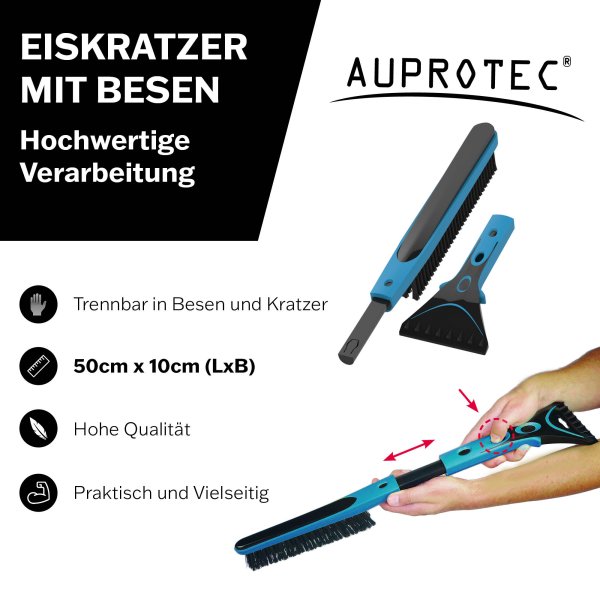 Auto Schneebesen mit Eiskratzer 2in1 abnehmbarer Scheibenkratzer aus robustem ABS