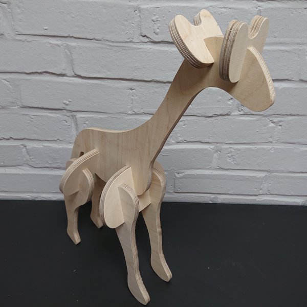 3D Holzbausatz Multiplex Birkenholz Modell Giraffe