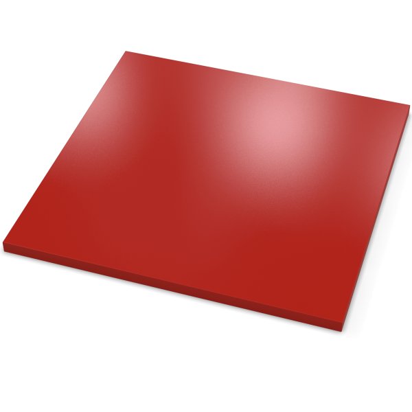 Dekor Spanplatte 19mm Tischplatte rot melaminharzbeschichtet mit ABS Kante Umleimer