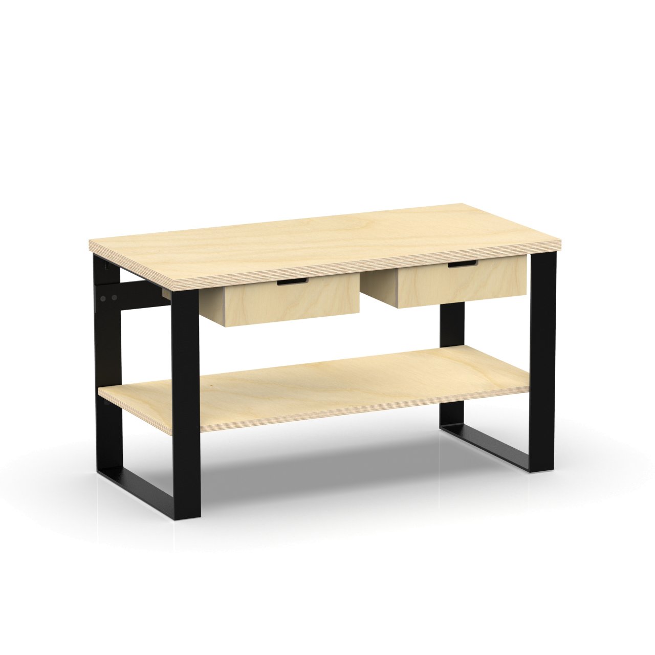 Profi Design Werkbank 1300 x 750 x 850 mm mit 40 mm Arbeitsplatte und Boden + 2 Schubkästen
