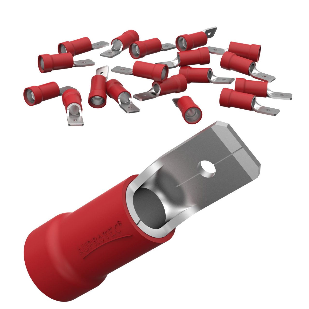 25 Flachstecker männlich 0,5 - 1,5 mm² Teilisoliert MDD | Steckbreite: 2,8 mm