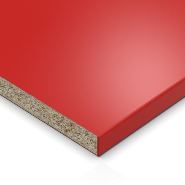 19 mm Einlegeboden Regalboden rot melaminharzbeschichtet mit ABS Kante max 1000 x 800