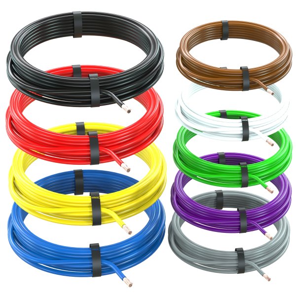 Câble unipolaire 1.5 mm² Fil Électrique: Set 9 couleurs