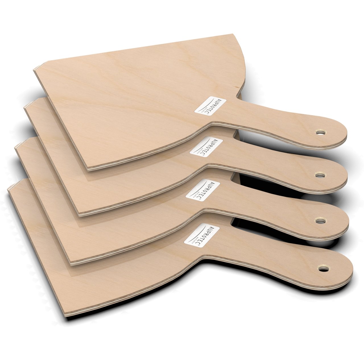 4 Pizzaschaufeln S (14 cm) Holz Pizzaschieber Pizzabretter Birke geschliffen Modell Angie
