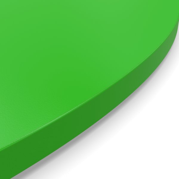 Dekor Spanplatte 19mm Tischplatte rund melaminharzbeschichtet grün mit ABS Kante Umleimer