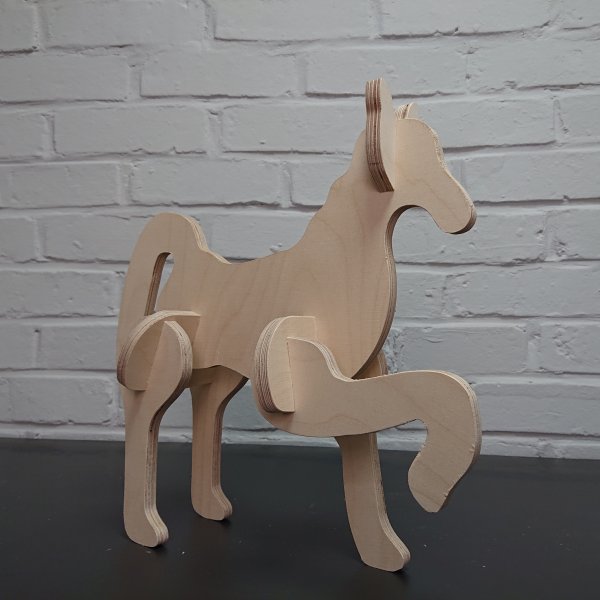 3D Holzbausatz Multiplex Birkenholz Modell Pony