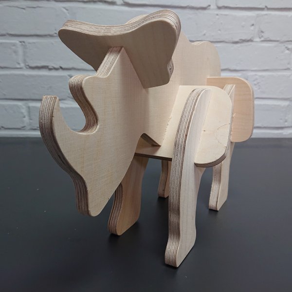 3D Holzbausatz Multiplex Birkenholz Konstruktions-Puzzle Modell Nashorn