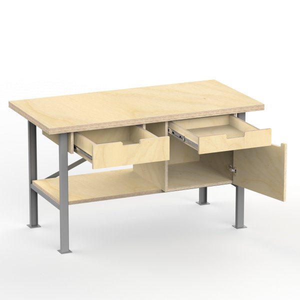 Profi Werkbank 1500 x 800 x 850 mm + 40mm Arbeitsplatte und Boden