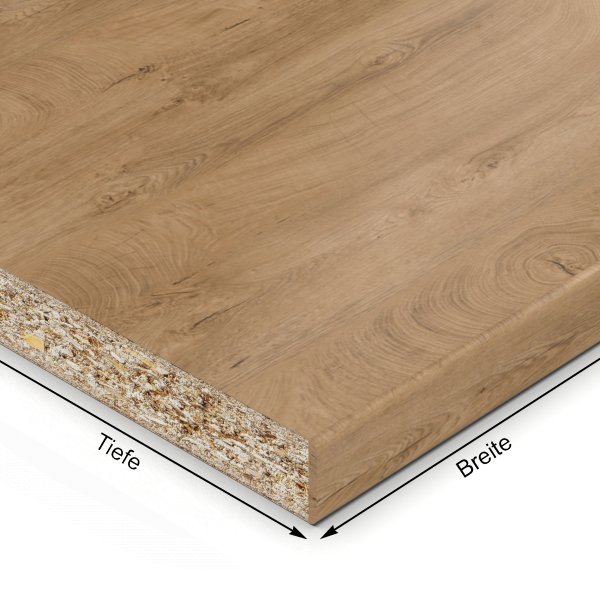 19 mm Einlegeboden Regalboden Dekor Eiche ENDgrain Classic mit ABS Kante max 1000 x 800