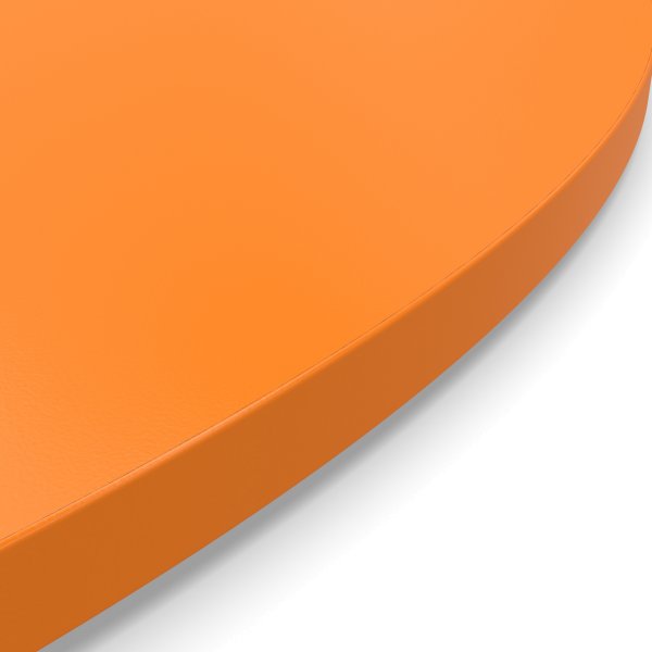 Dekor Spanplatte 19mm Tischplatte rund melaminharzbeschichtet orange mit ABS Kante Umleimer