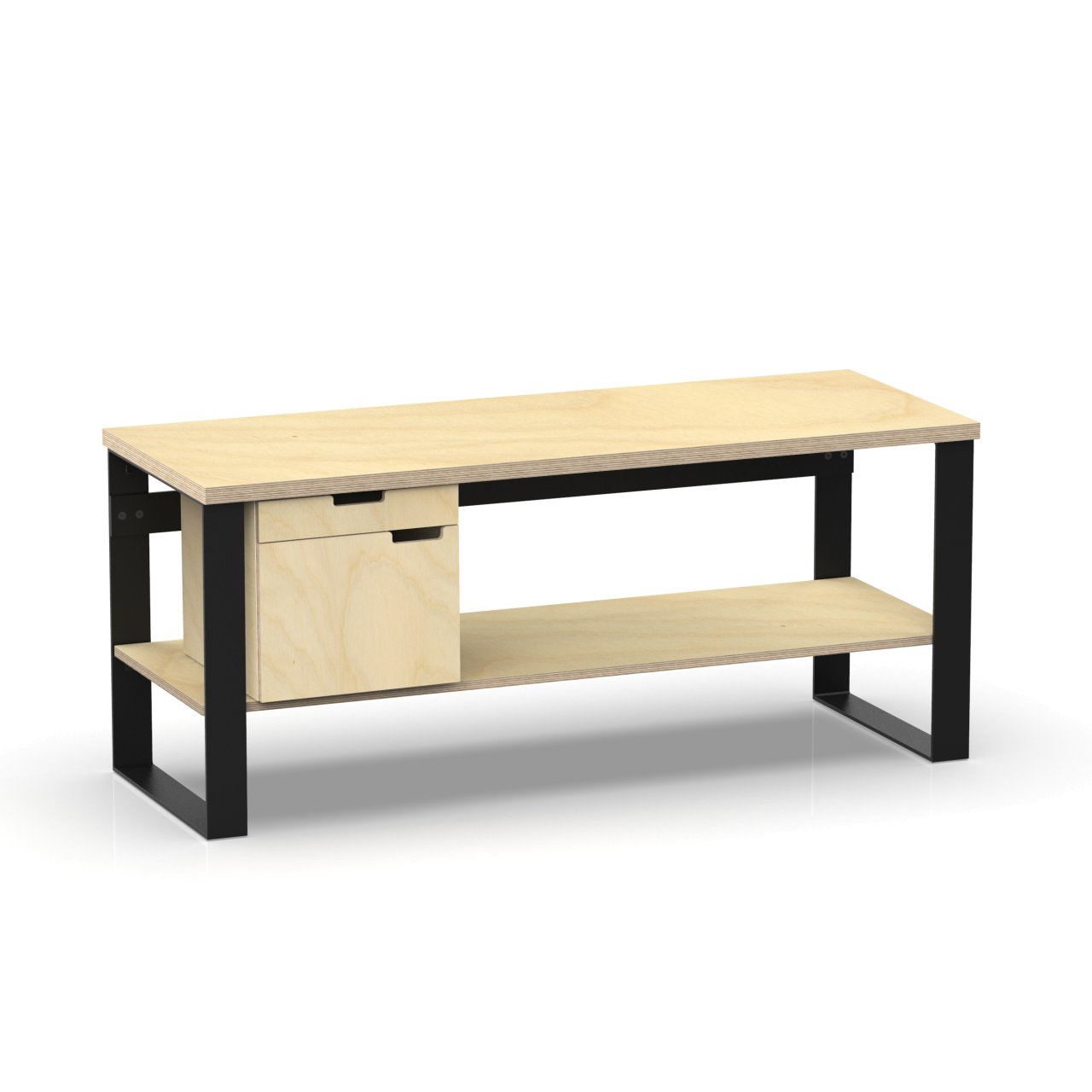 Profi Design Werkbank 1800 x 750 x 850 mm mit 40 mm Arbeitsplatte + Boden mit Unterschrank links