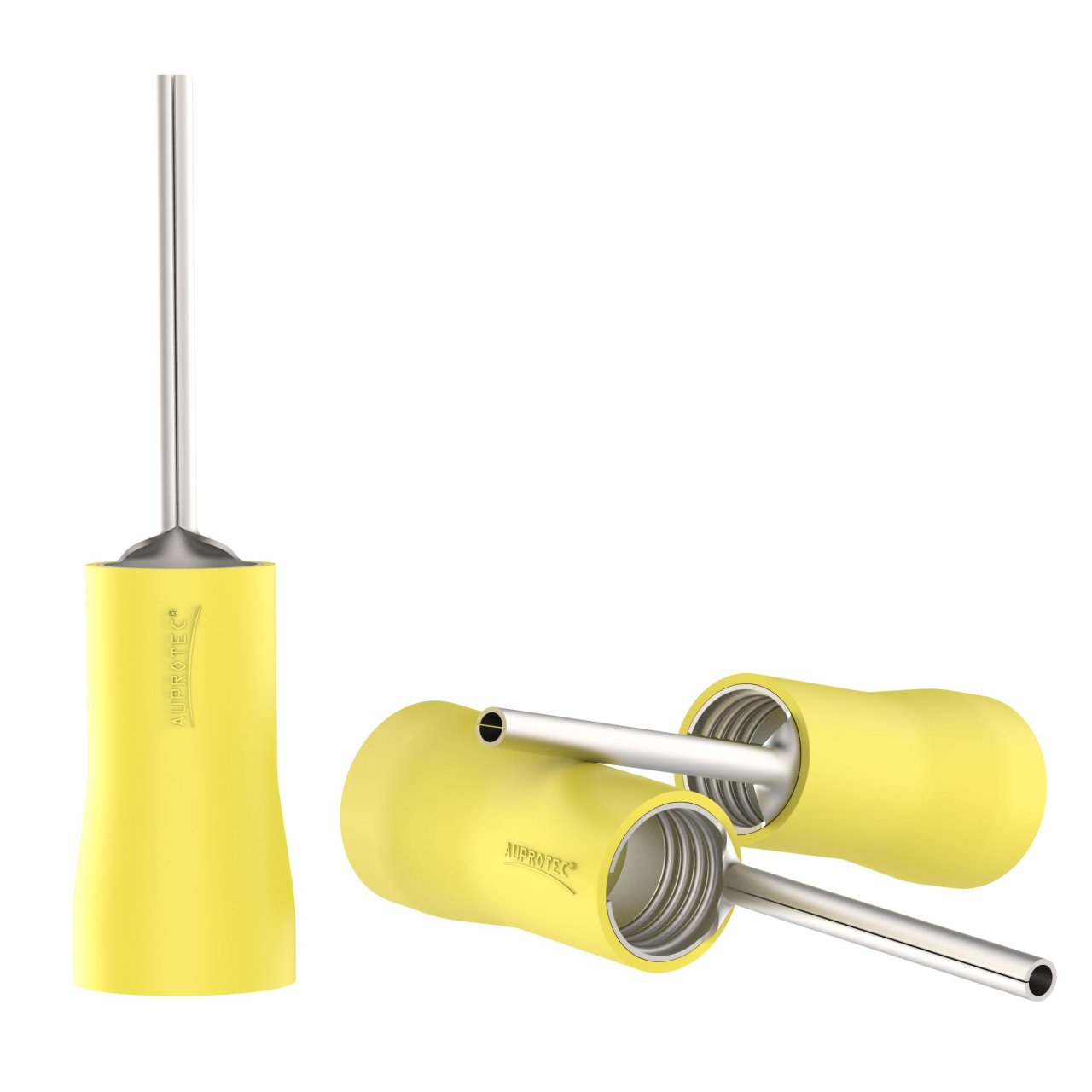 10 Stiftkabelschuhe 4 - 6 mm² PTV gelb Teilisoliert Stiftlänge 13 mm | max 48A