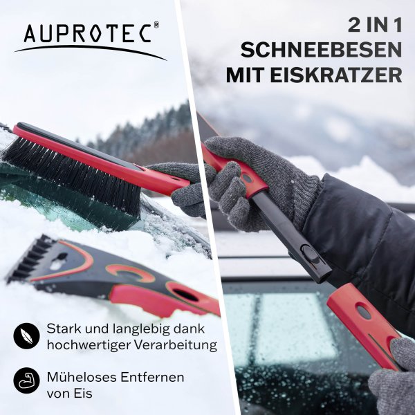 Auto Schneebesen mit Eiskratzer 2in1 abnehmbarer Scheibenkratzer aus robustem ABS