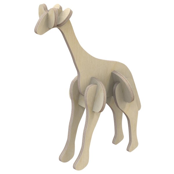 3D Holzbausatz Multiplex Birkenholz Konstruktions-Puzzle Modell Giraffe