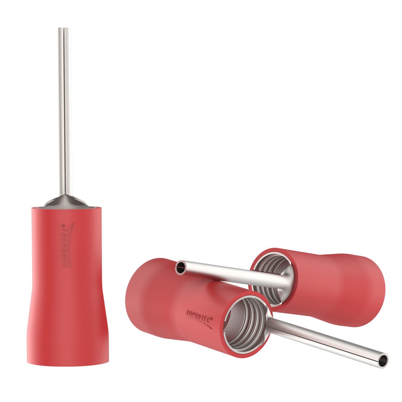 25 Stiftkabelschuhe 0,5 - 1,5 mm² PTV rot Teilisoliert Stiftlänge 10 mm | max 19A
