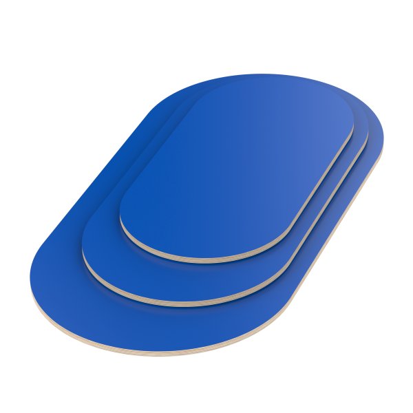 Multiplexplatte Holzplatte Tischplatte Oval melaminbeschichtet blau