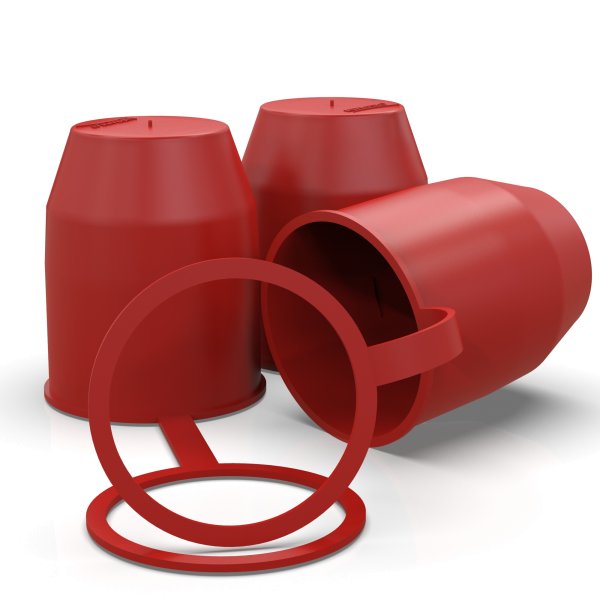 Schutzkappe Anhängerkupplung mit Sicherungsring für Kugelkopf-Kupplung rot