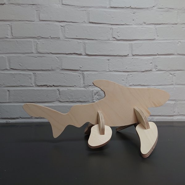 3D Holzbausatz Multiplex Birkenholz Konstruktions-Puzzle Modell Hai