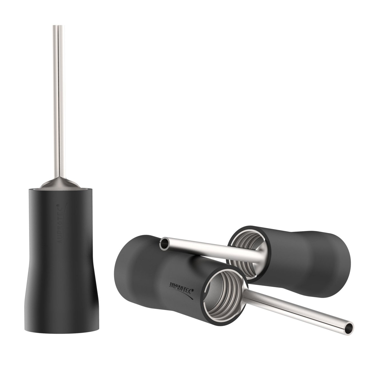 10 Stiftkabelschuhe 2,5 - 4 mm² PTV schwarz Teilisoliert Stiftlänge 10 mm | max 37A
