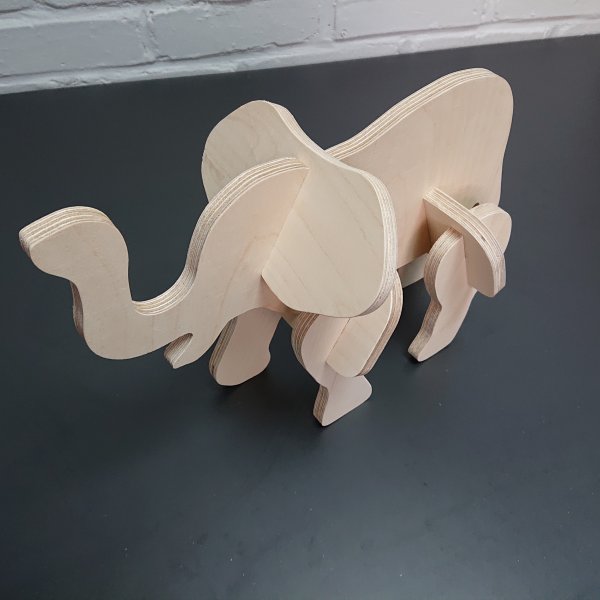 3D Holzbausatz Multiplex Birkenholz Modell Elefant