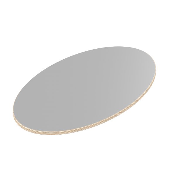 Multiplexplatte Holzplatte Tischplatte Ellipse melaminbeschichtet grau