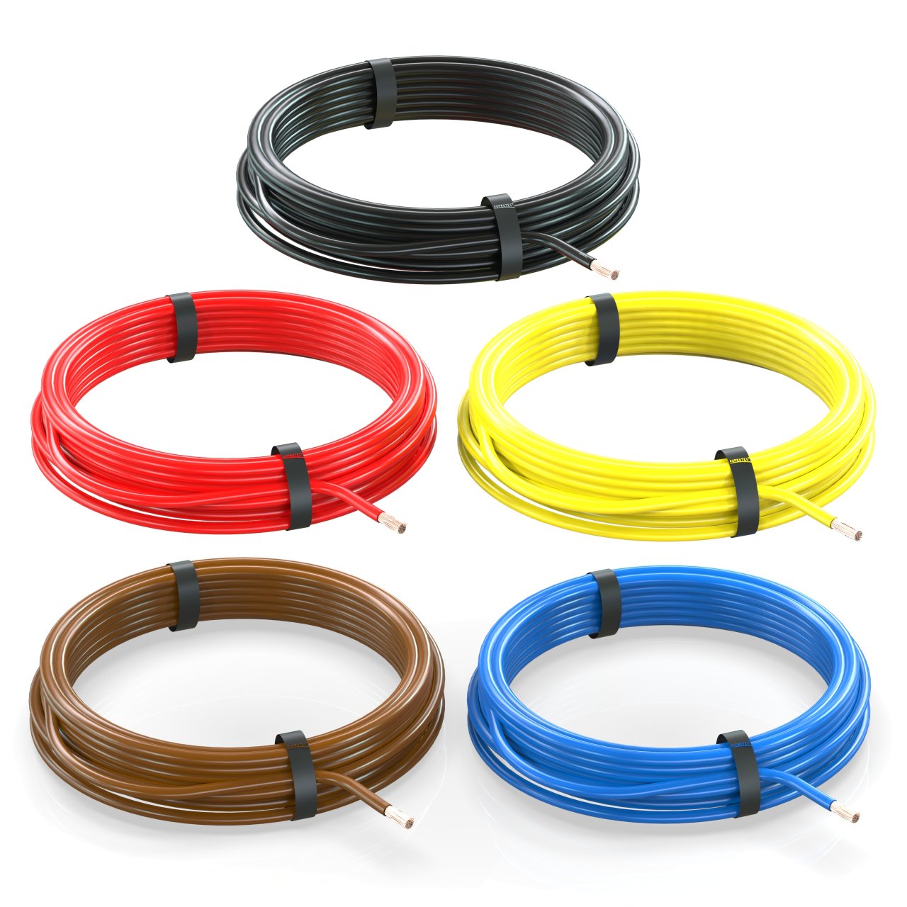 5x 50m Fahrzeugleitung 4,00 mm² FLRY-B Kfz Kabel Set: 5 Farben á 50 Meter