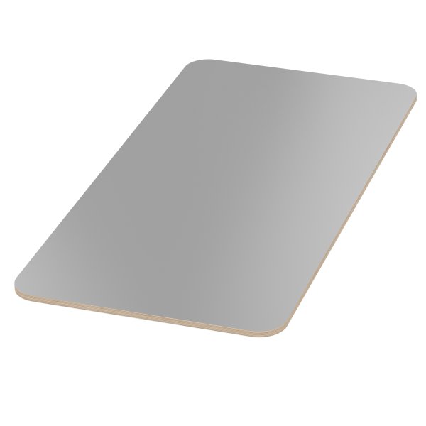 Multiplexplatte Holzplatte Tischplatte Birke melaminbeschichtet grau Eckenradius 100 mm