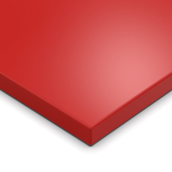 Tischplatte rot Spanplatte melaminharzbeschichtet 19mm mit Umleimer ABS Kante 