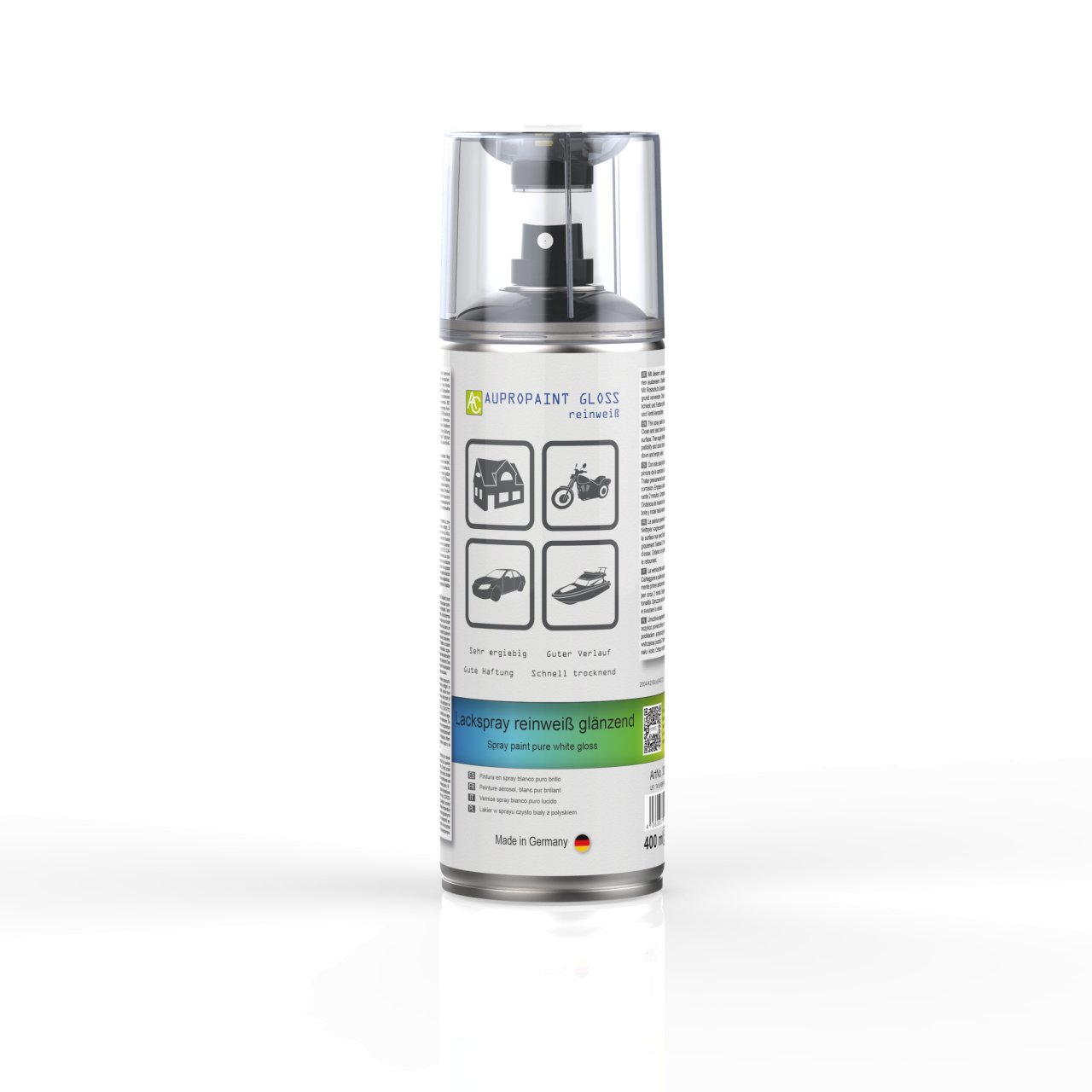 1 Dose AUPROPAINT GLOSS Lackspray weiß glänzend 400ml