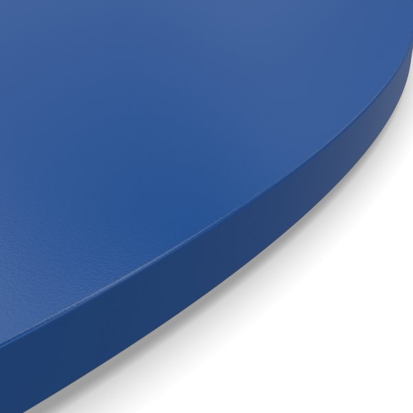 Dekor Spanplatte 19mm Tischplatte rund melaminharzbeschichtet blau mit ABS Kante Umleimer