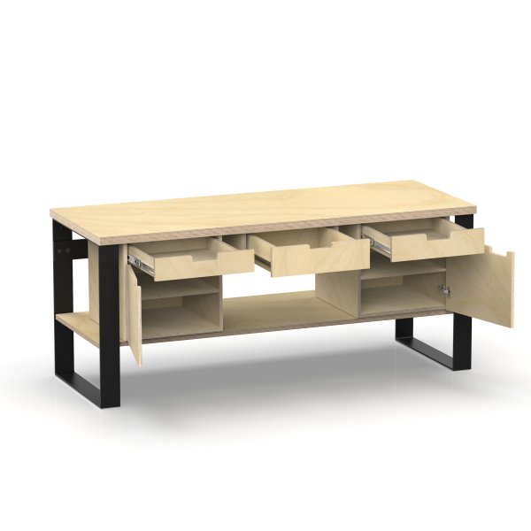 Profi Design Werkbank 2000 x 750 x 850 mm + 40mm Arbeitsplatte + Boden