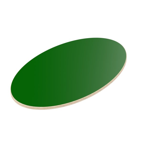 Multiplexplatte Holzplatte Tischplatte Ellipse melaminbeschichtet grün