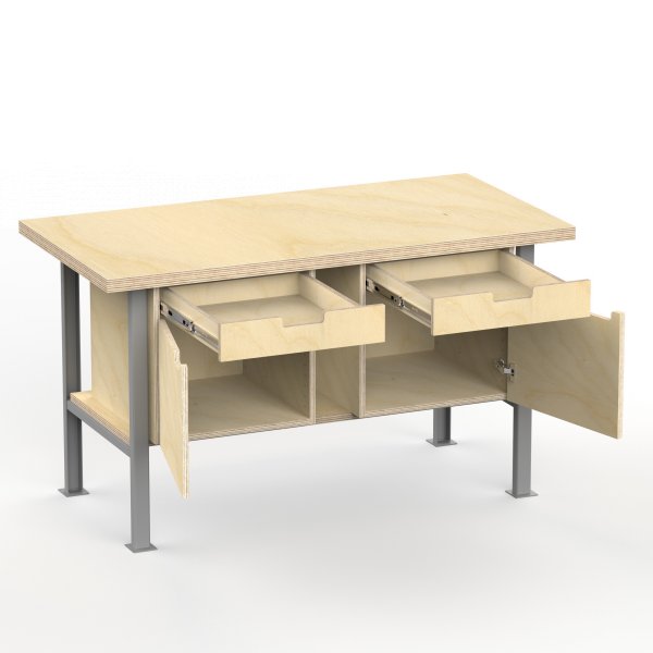 Profi Werkbank 1500 x 600 x 850 mm + 40mm Arbeitsplatte und Boden