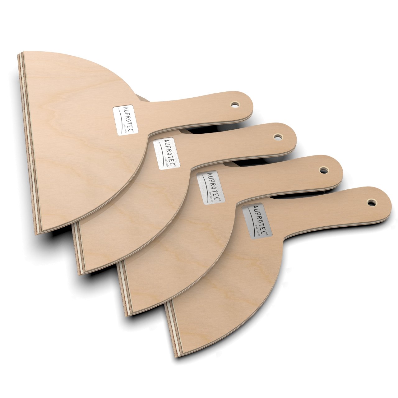 4 Pizzaschaufeln M (Ø 32 cm) Holz Pizzaschieber Pizzabretter Birke geschliffen Modell Heiko