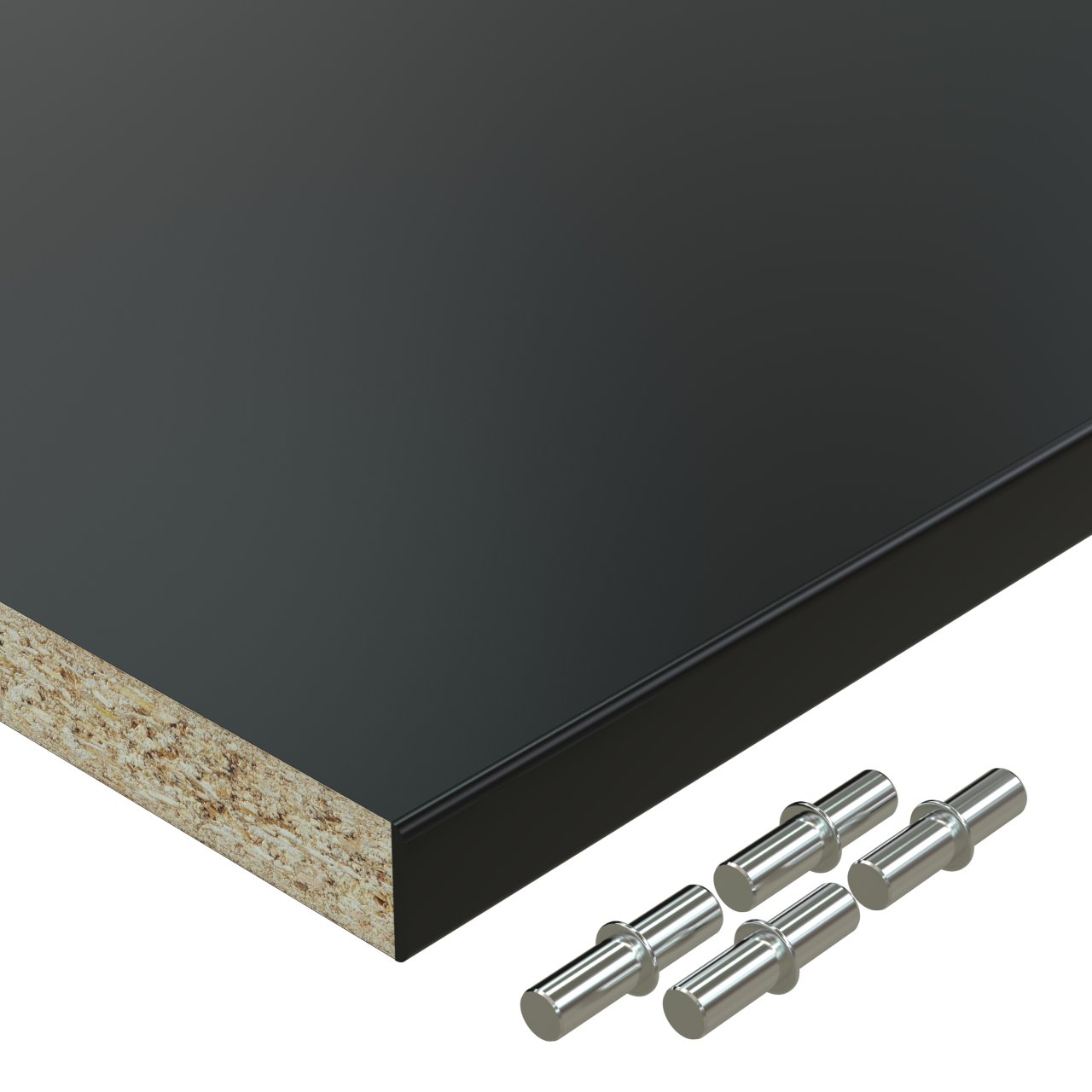 19 mm Einlegeboden schwarz bis 1000 x 800 mm Regalboden melaminharzbeschichtet mit ABS Kante