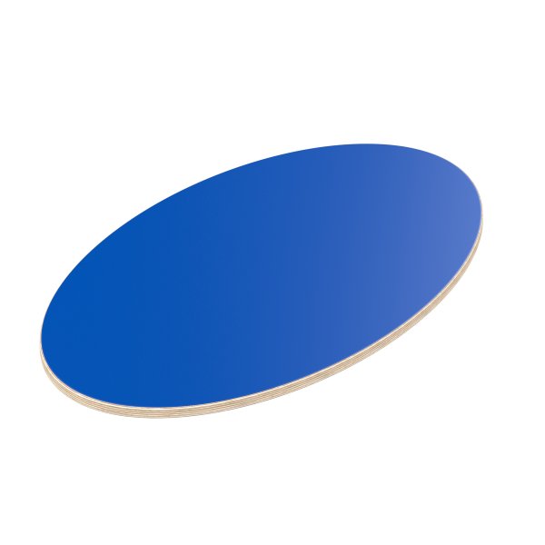 Multiplexplatte Holzplatte Tischplatte Ellipse melaminbeschichtet blau
