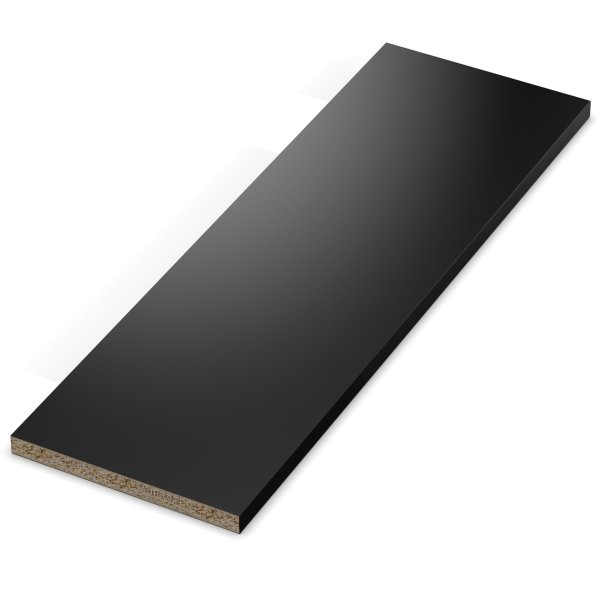 19 mm Einlegeboden Regalboden schwarz melaminharzbeschichtet mit ABS Kante max 1000 x 800