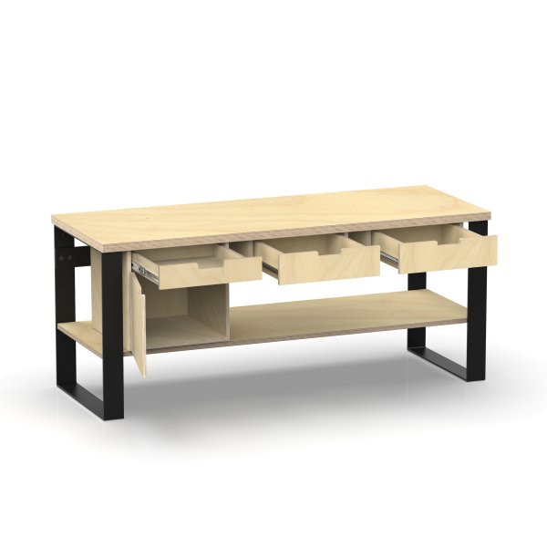 Profi Design Werkbank 2000 x 750 x 850 mm + 40mm Arbeitsplatte + Boden