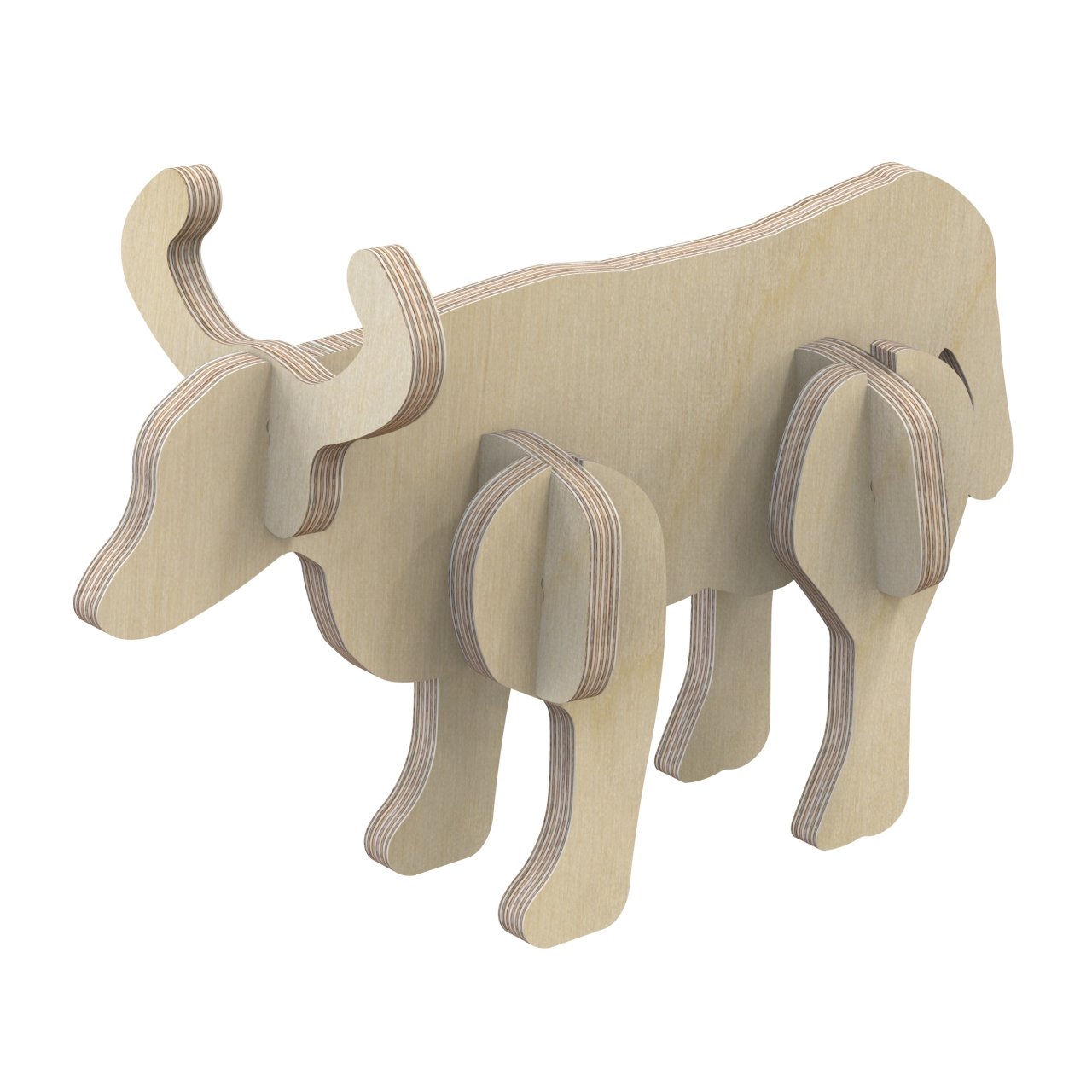 3D Holzbausatz Multiplex Birkenholz Konstruktions-Puzzle Modell Stier