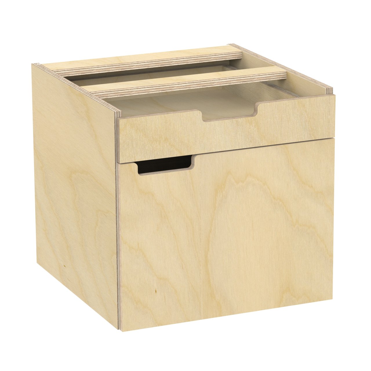 Multiplex Birkenholz Unterbauschrank inkl. Schubkasten und Einlegeboden zum Nachrüsten, Ausführung Rechts