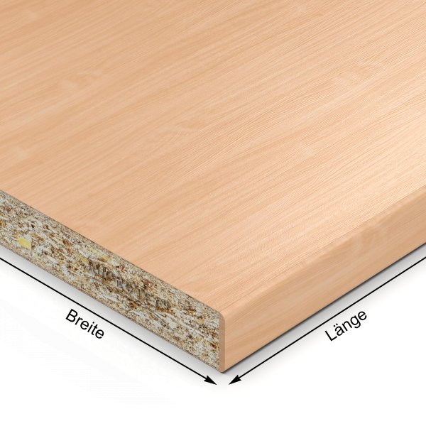 19 mm Einlegeboden Regalboden Dekor Buche beschichtet mit ABS Kante max 1000 x 800