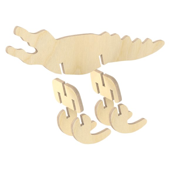 3D Holzbausatz Multiplex Birkenholz Konstruktions-Puzzle Modell Krokodil