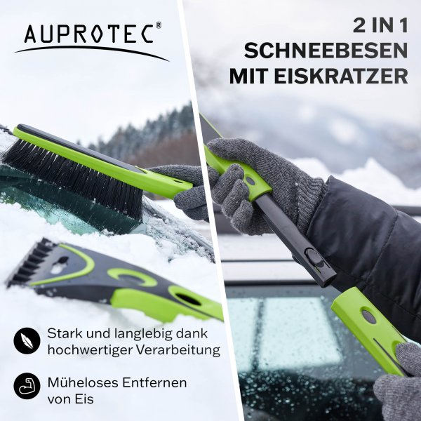 Auto Schneebesen mit Eiskratzer 2in1 abnehmbarer Scheibenkratzer aus robustem ABS