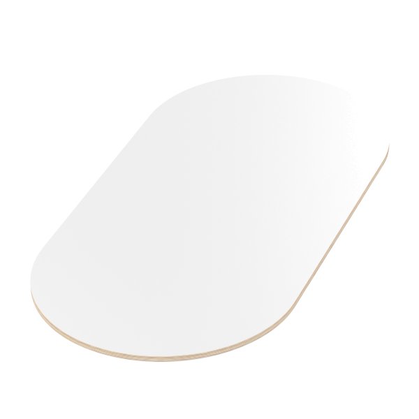 Multiplexplatte Holzplatte Tischplatte Oval melaminbeschichtet weiß