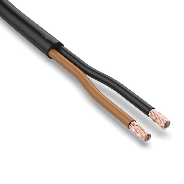 Câble rond 2 x 1,5 mm² pour application automobile 2 fils noir & brun