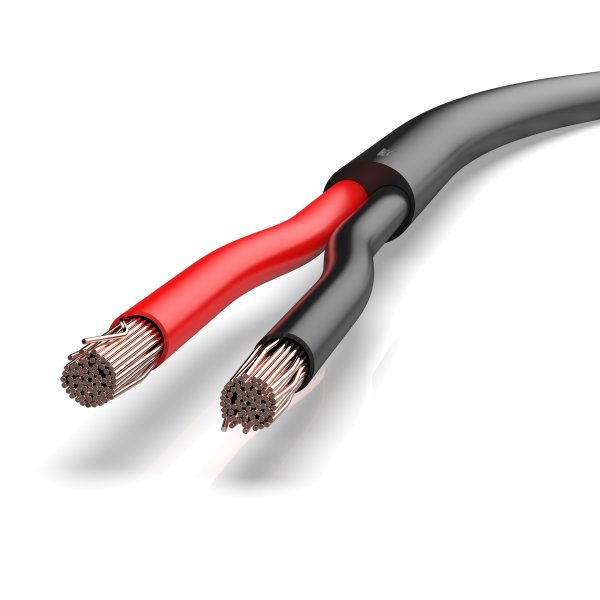 Câble rond 2 x 1,0 mm² pour application automobile 2 fils / câble noir-rouge